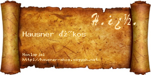 Hausner Ákos névjegykártya